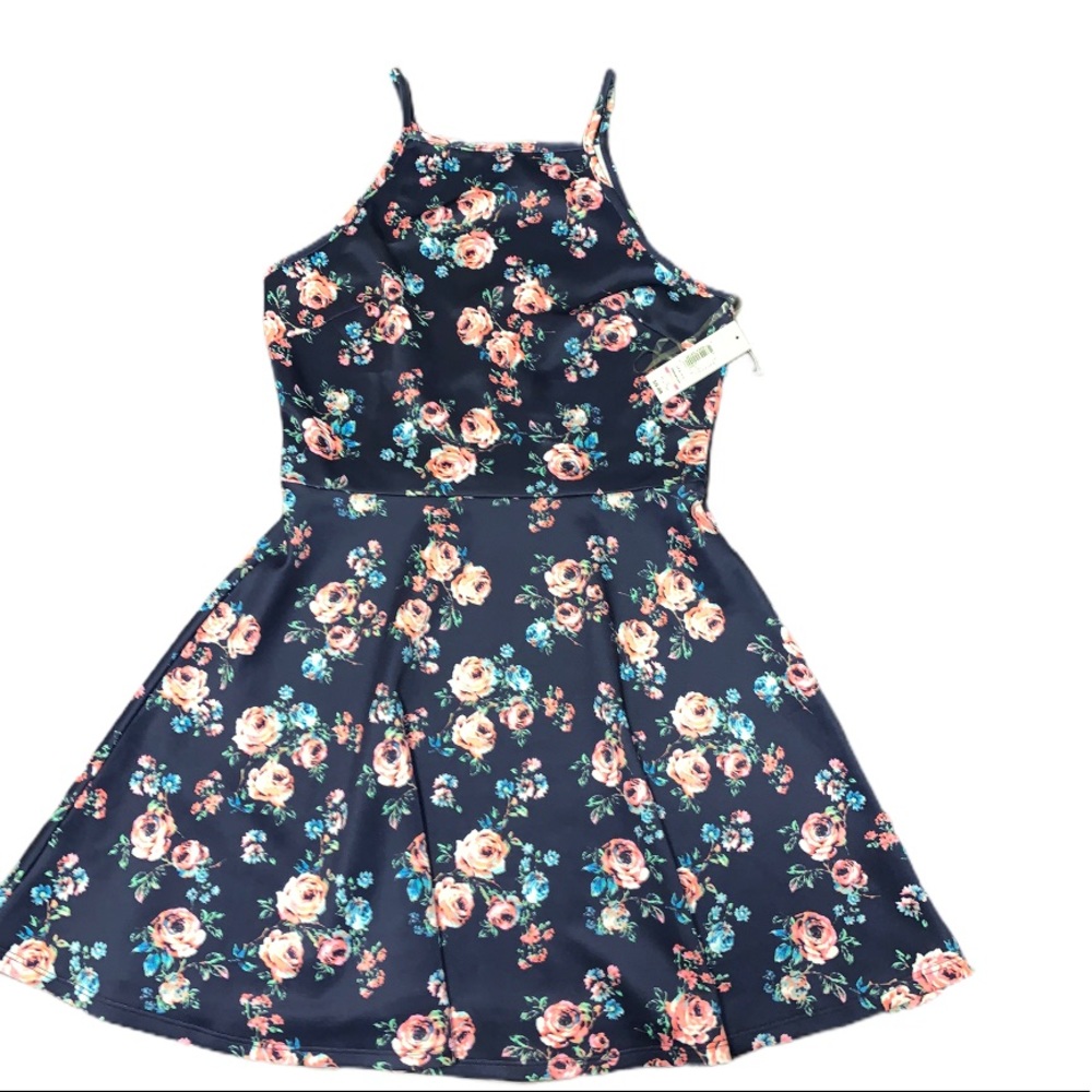 No Boundaries NWT Navy Blue Floral Dress S…